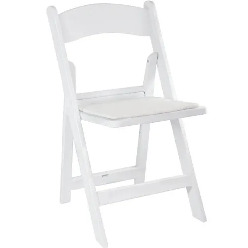 White Resin Padded Garden Chair (Upscale & Weddings)