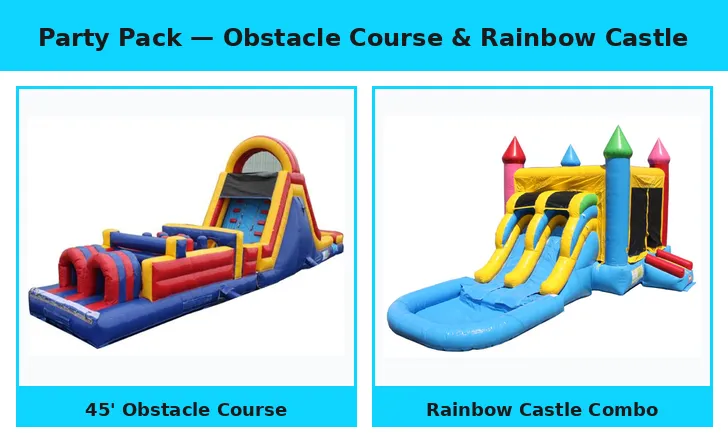 Party Pack (Obstacle Course & Rainbow Castle Combo)