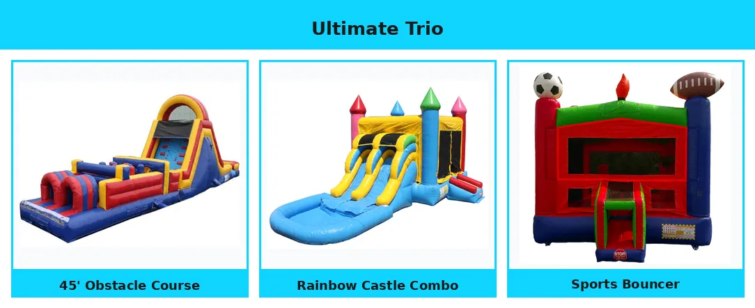 Ultimate Trio (Obstacle Course, Rainbow Castle & Sports Bouncer)