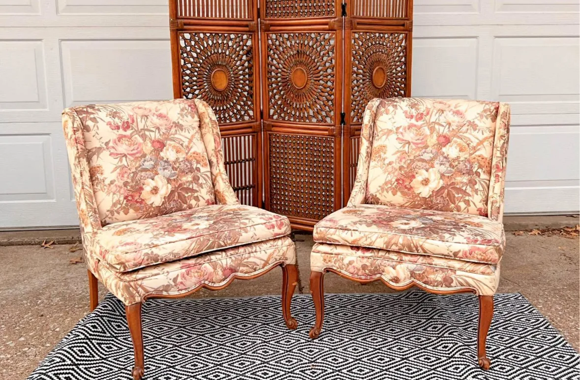 Vintage Floral Accent Chairs
