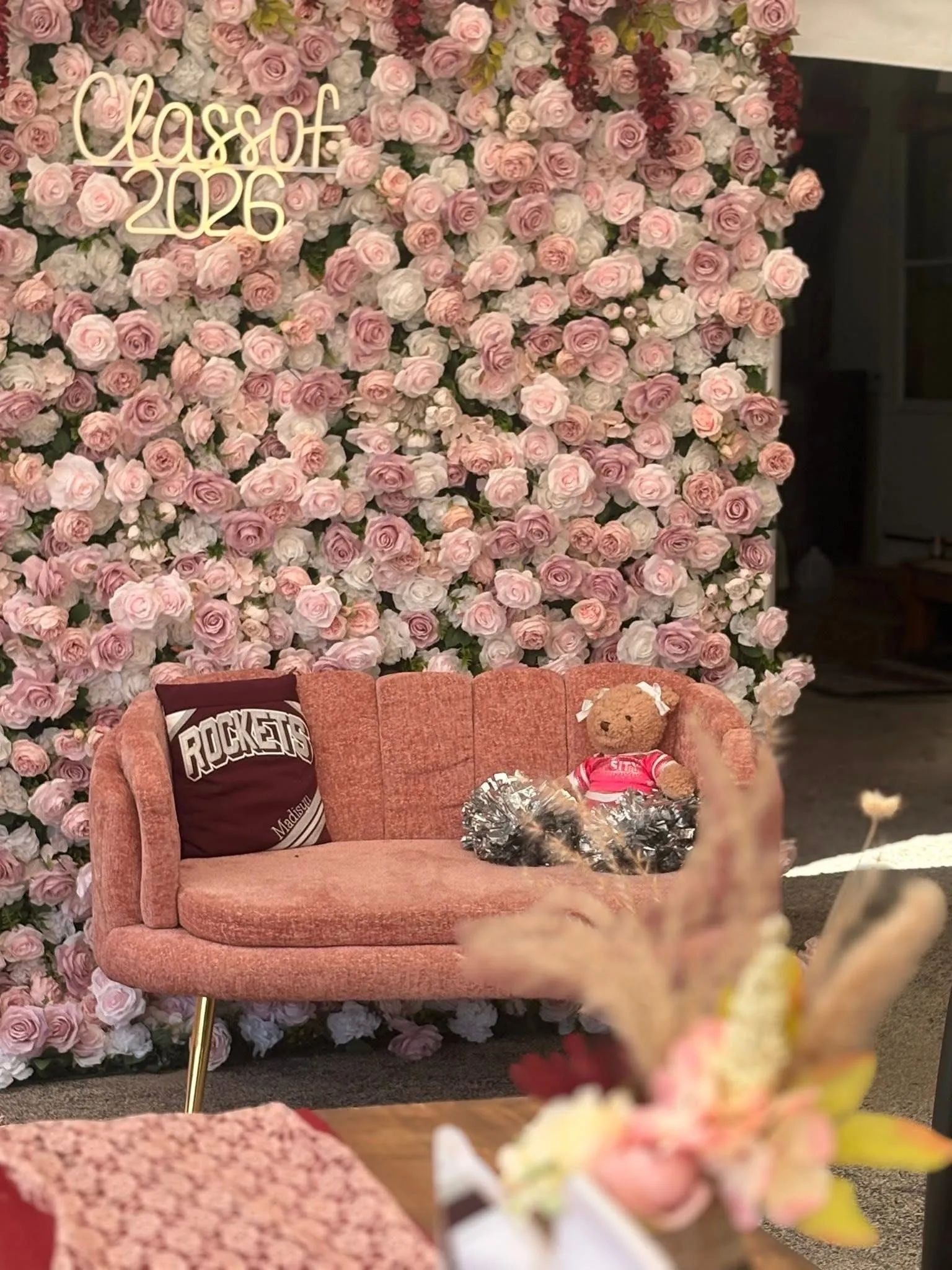 Pink Velvet Loveseat