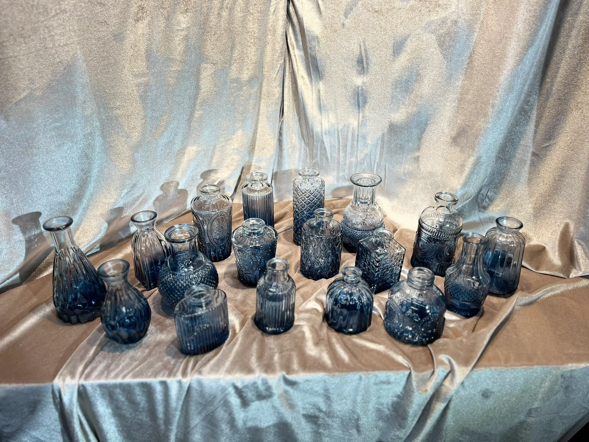 Blue Bud Vases - Set of 18