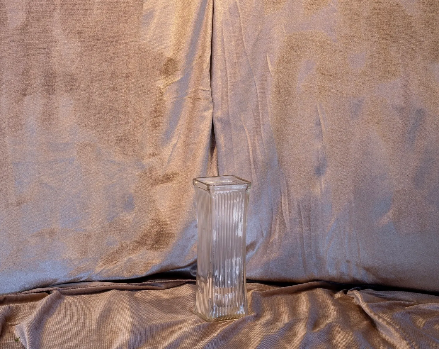 Textured Square Glass Vase