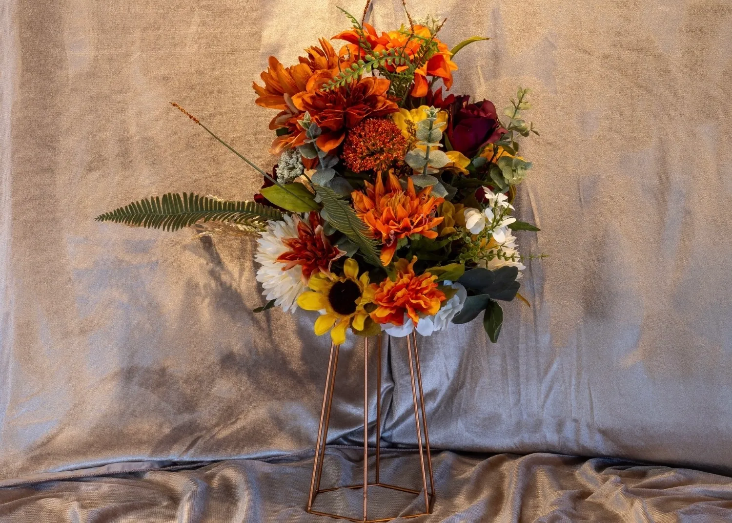 Rose Gold Floral Centerpiece Stand