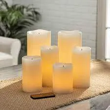 Groupings of 6 LED Pillar Candles