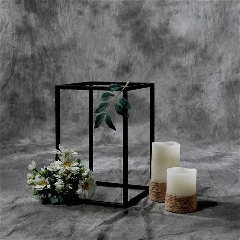 12” Rectangular Matte Black Metal Stand