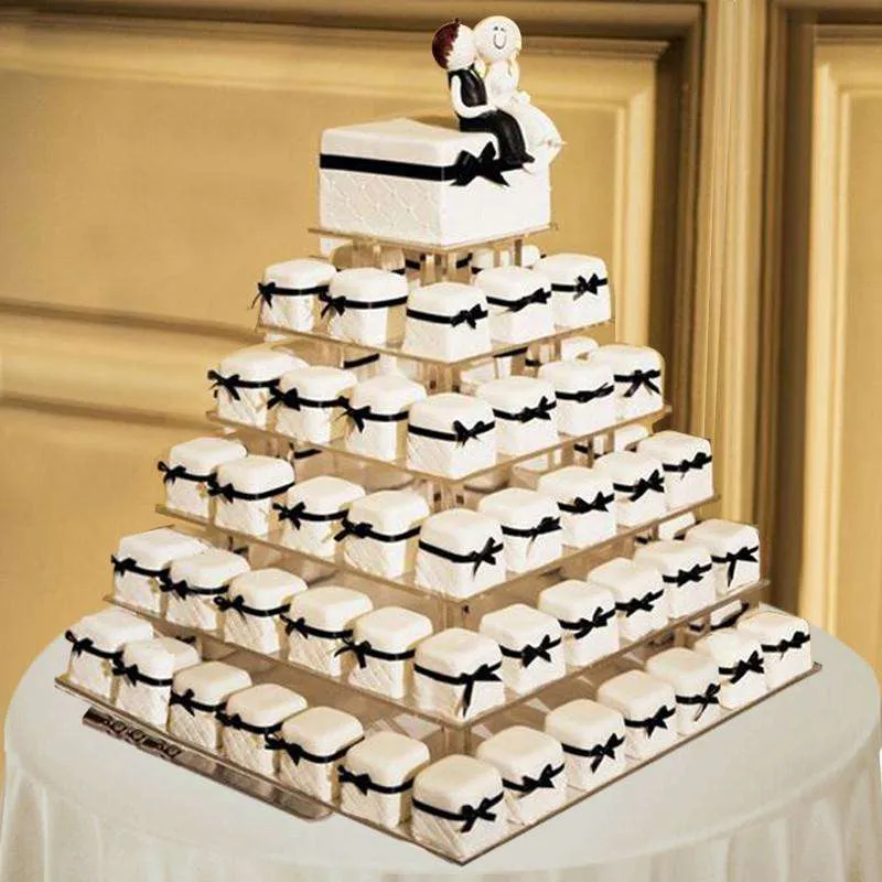 6 Tier Acrylic Square Cupcake Stand