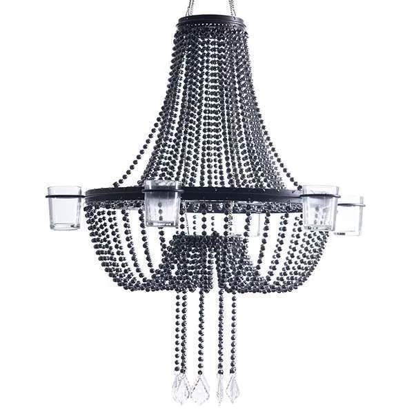 Empire Chandelier 6 Candle Holder - Black
