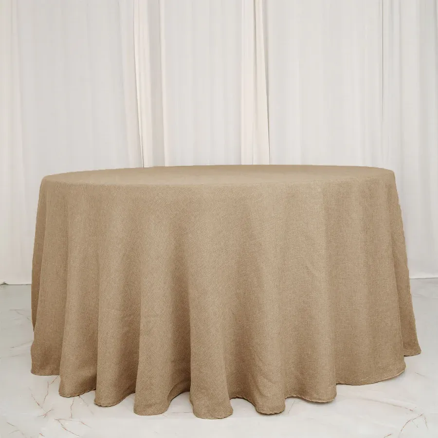 108" Faux Burlap Round Tablecloths