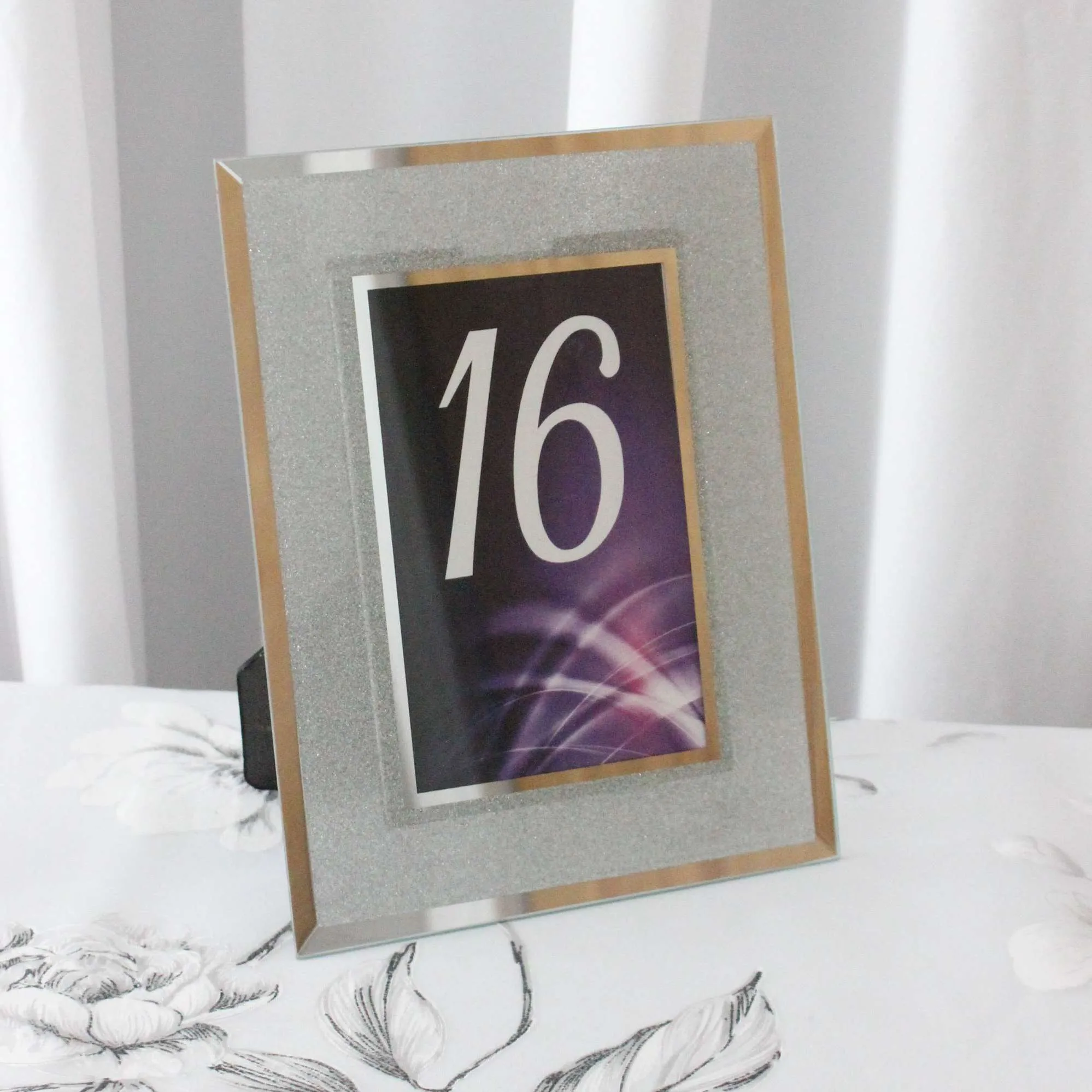 Sign Holder - Silver Glitter