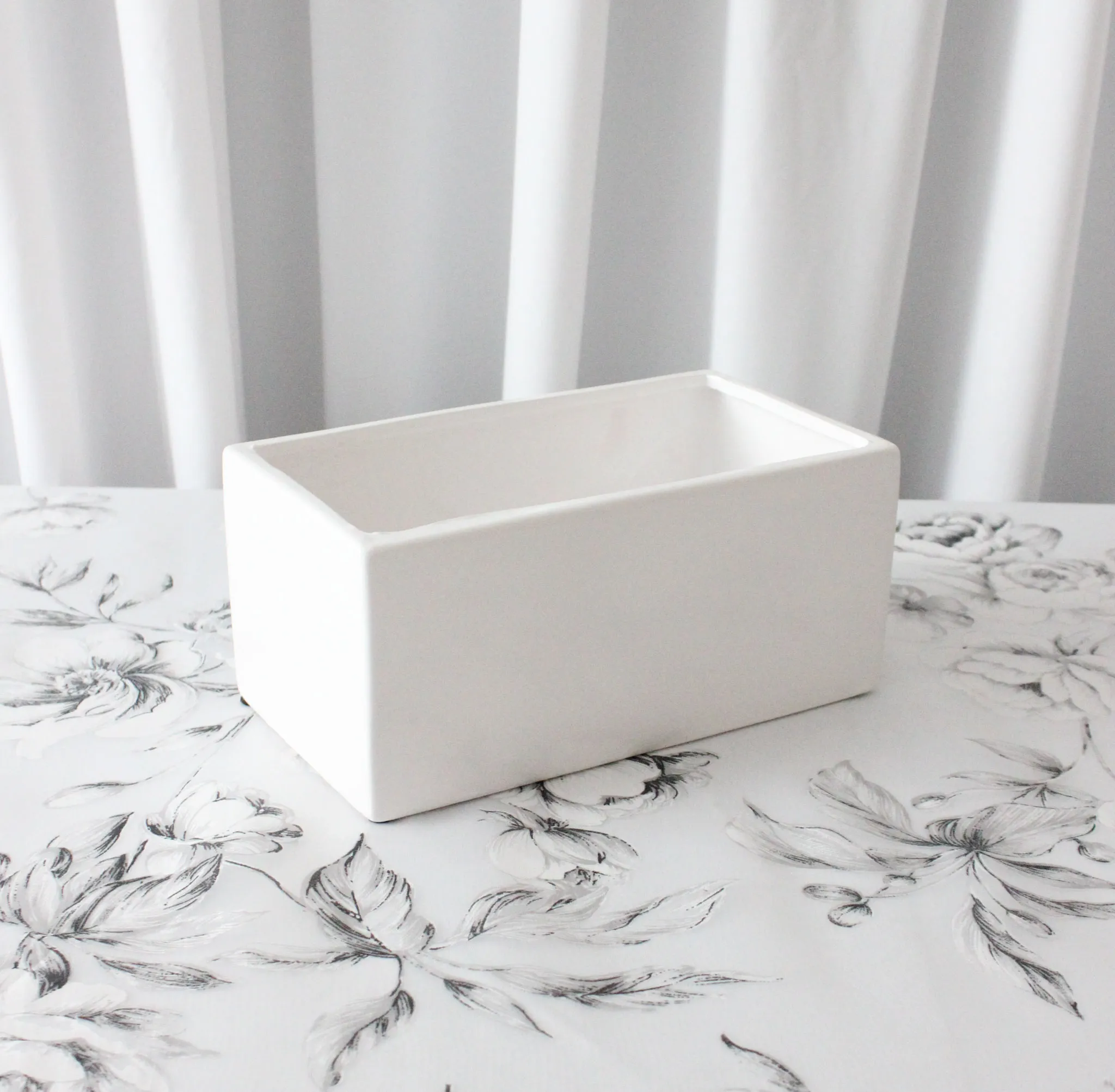 Container - White Ceramic Rectangular 