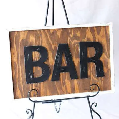 Rustic "Bar" Wooden Sign