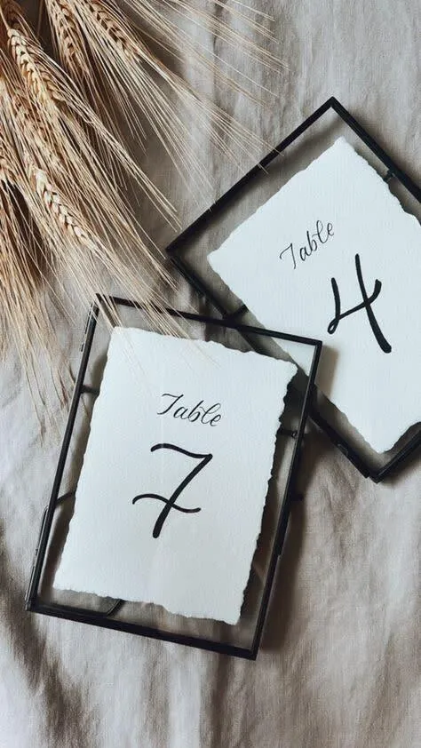 Black Frame Floating Table Numbers