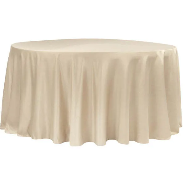 120" Round Lamour Satin Tablecloths - Colored