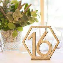 Table Numbers - Wooden Hexagon 