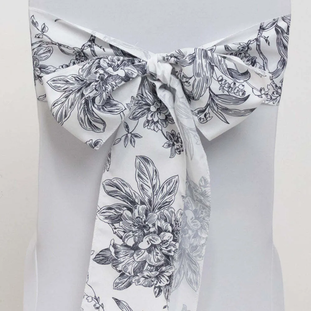 Floral Polyester Chair Sashes