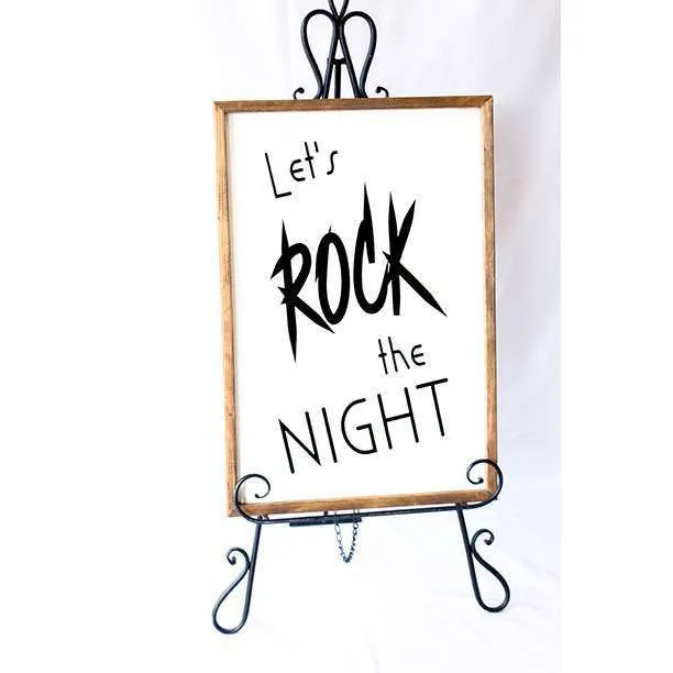 "Let's Rock the Night" Wooden Sign