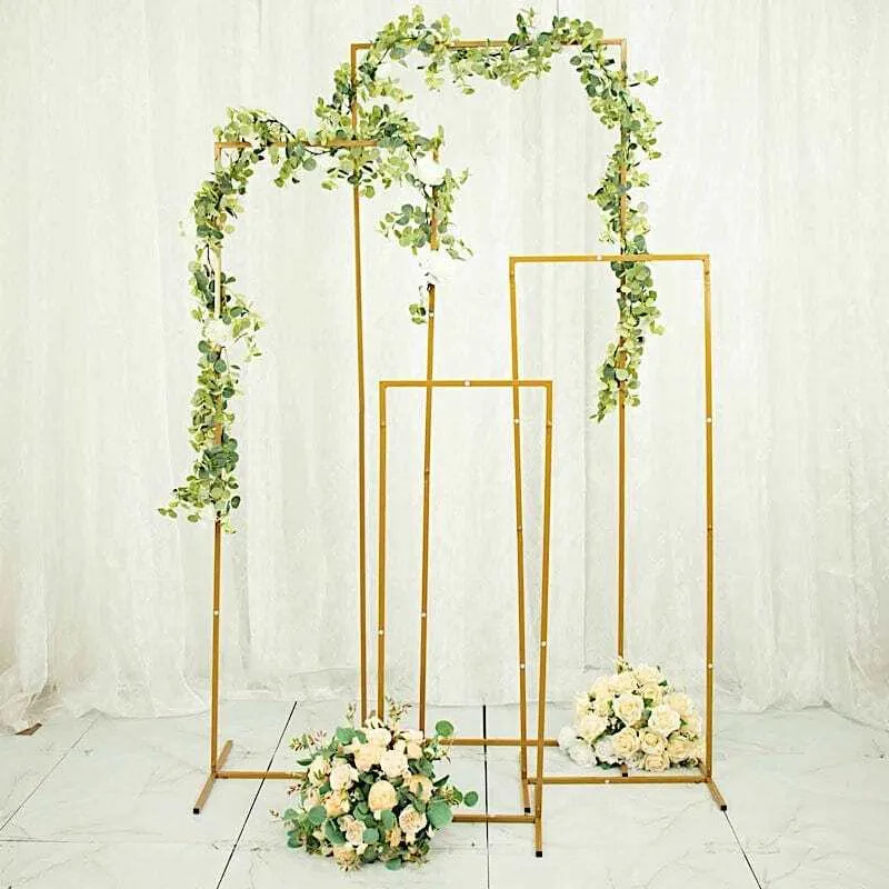 Gold Metal Frame Arch Rectangle Display Frame