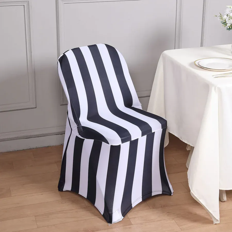Folding Striped Chair Covers - Spandex