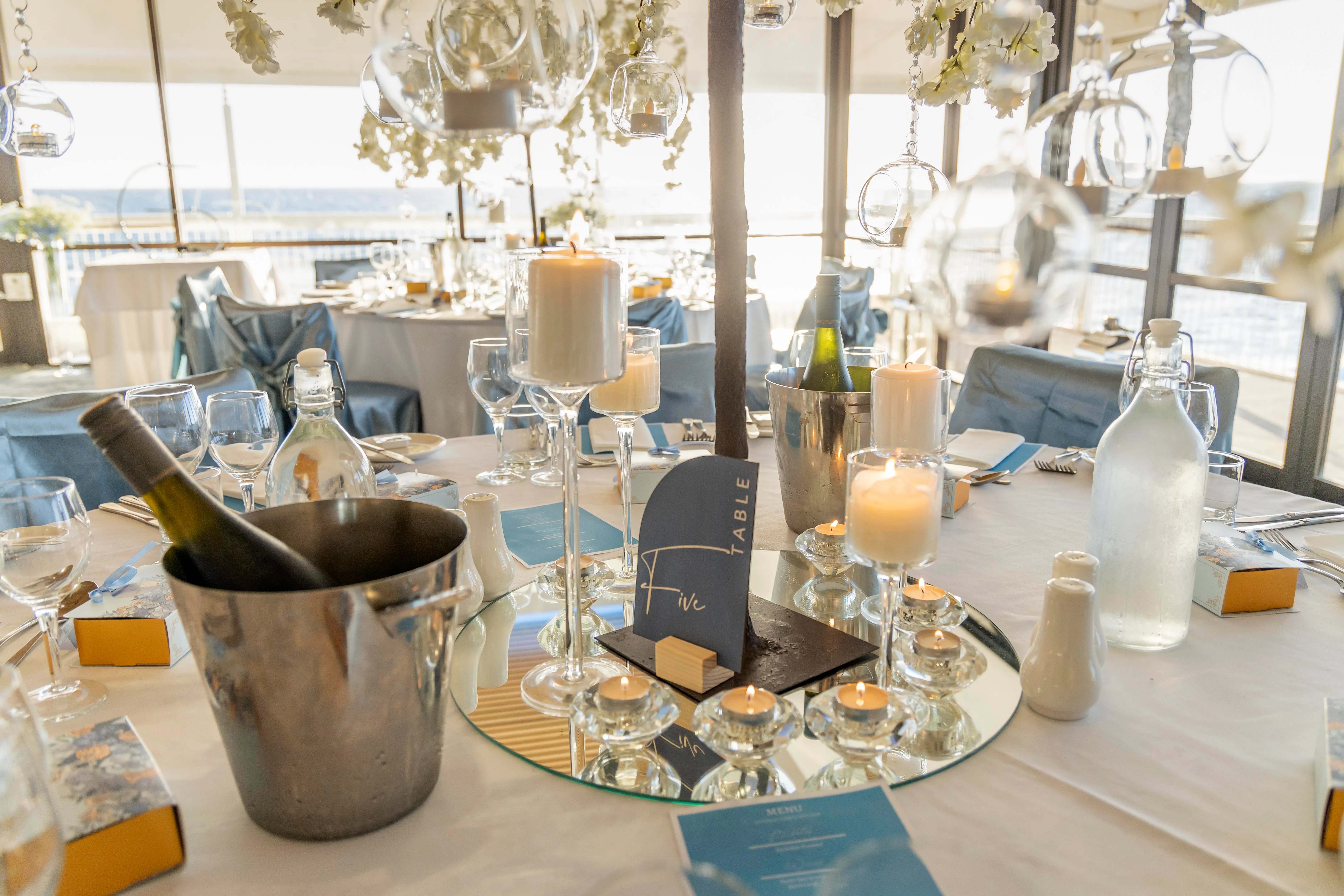 Mirror centerpieces stands base