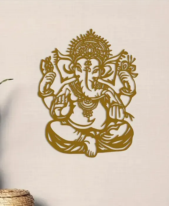 Golden Ganesha Backdrop Art