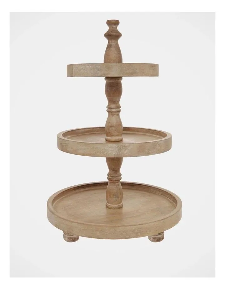 White ash wooden round cake muffin cupcake food 3 tiers