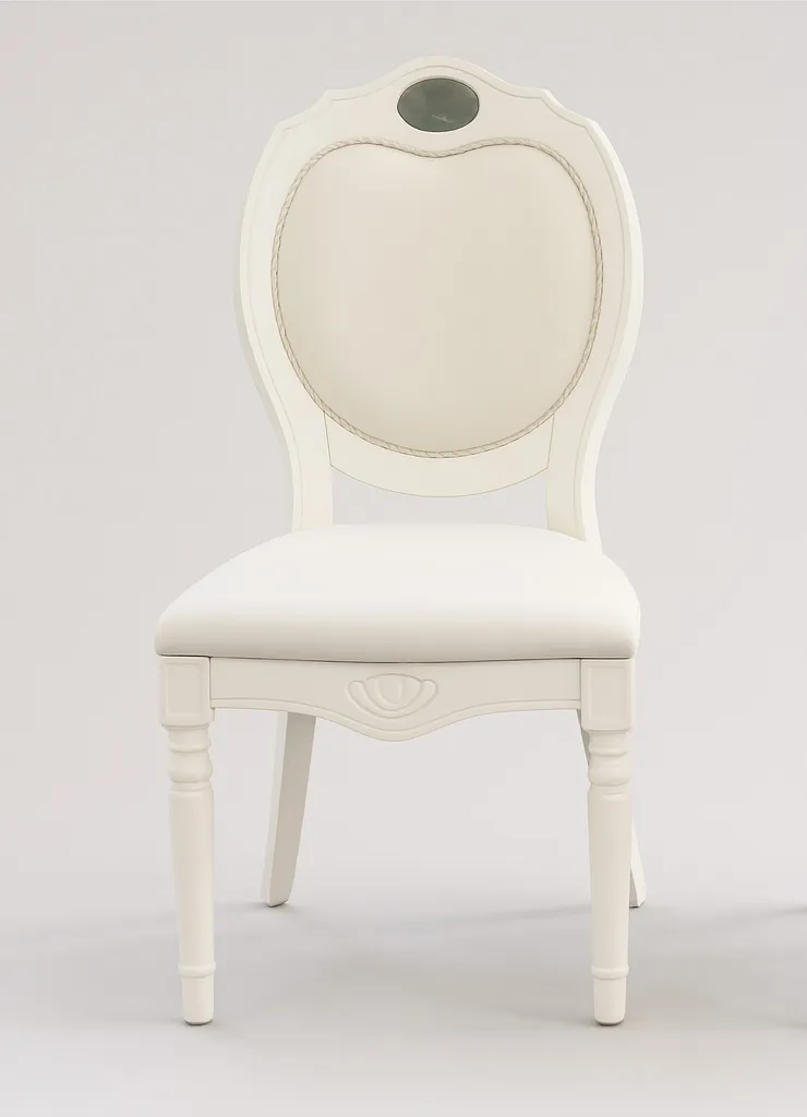 Off-White PVC Leather Chair for Signing or Bridal Table