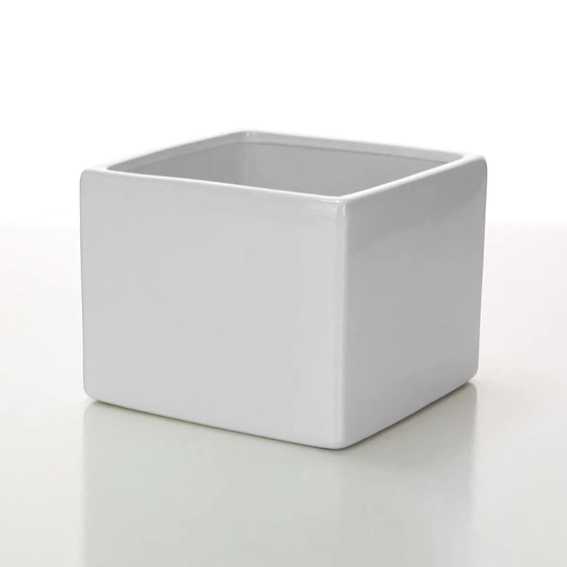 White rectangular vase 14H 18T 18B 