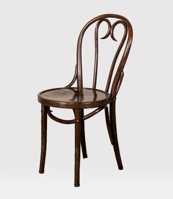 Bentwood Wooden Brown Chair with Heart 