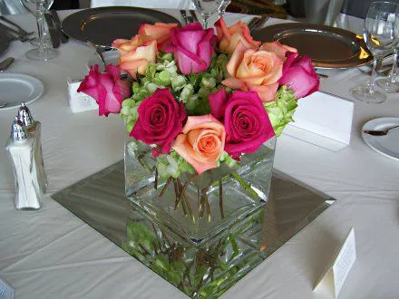 Mirror centerpieces stands base square 30 cm