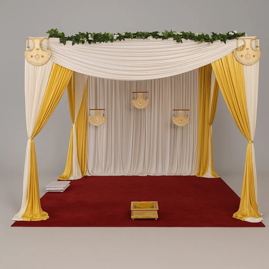 Gold & Ivory Fabric Mandap 