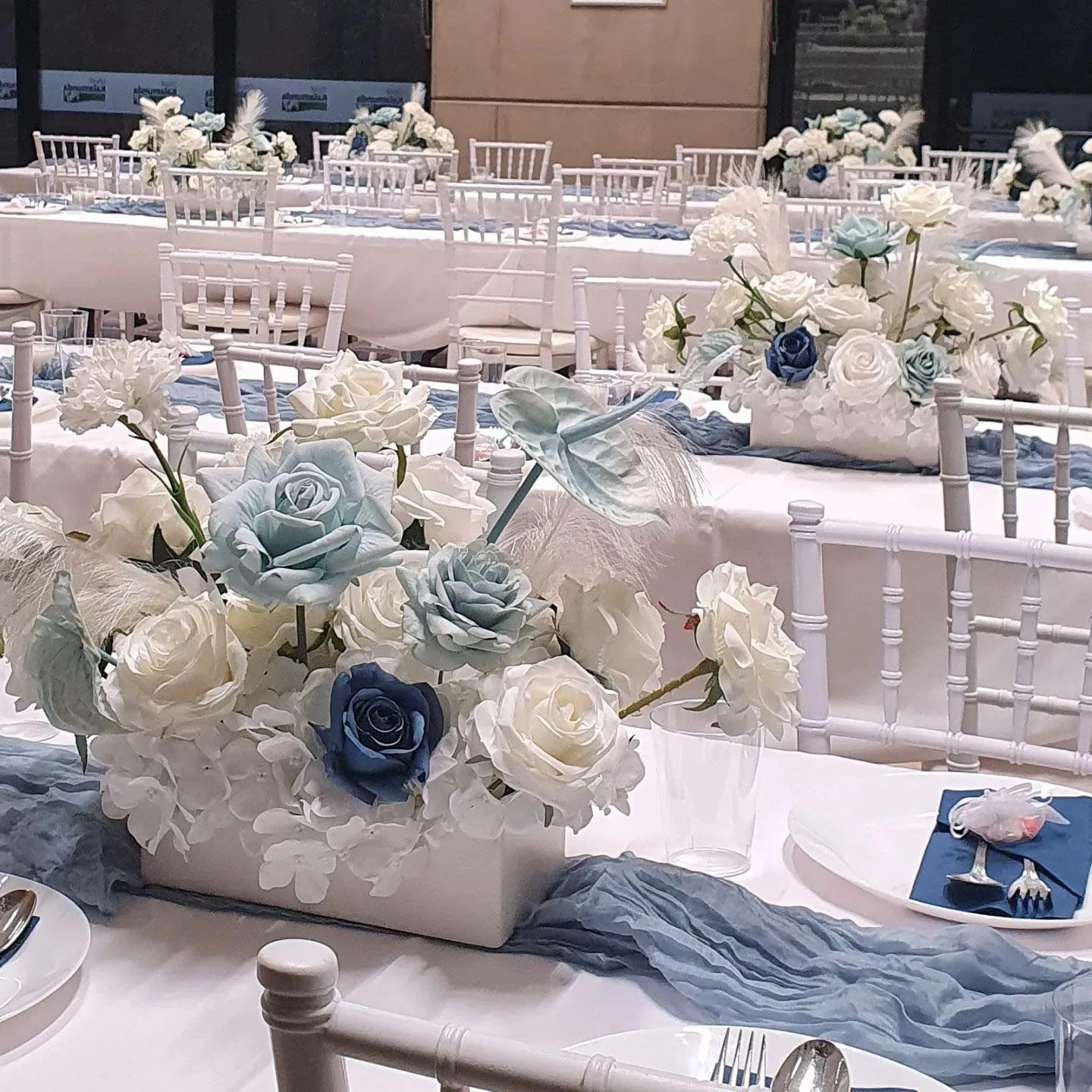 White rectangle vase 11,5H 25T 11B