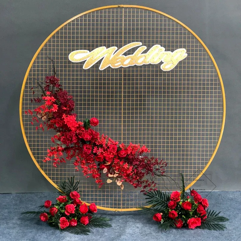 Round meshed white stand for hire and rental