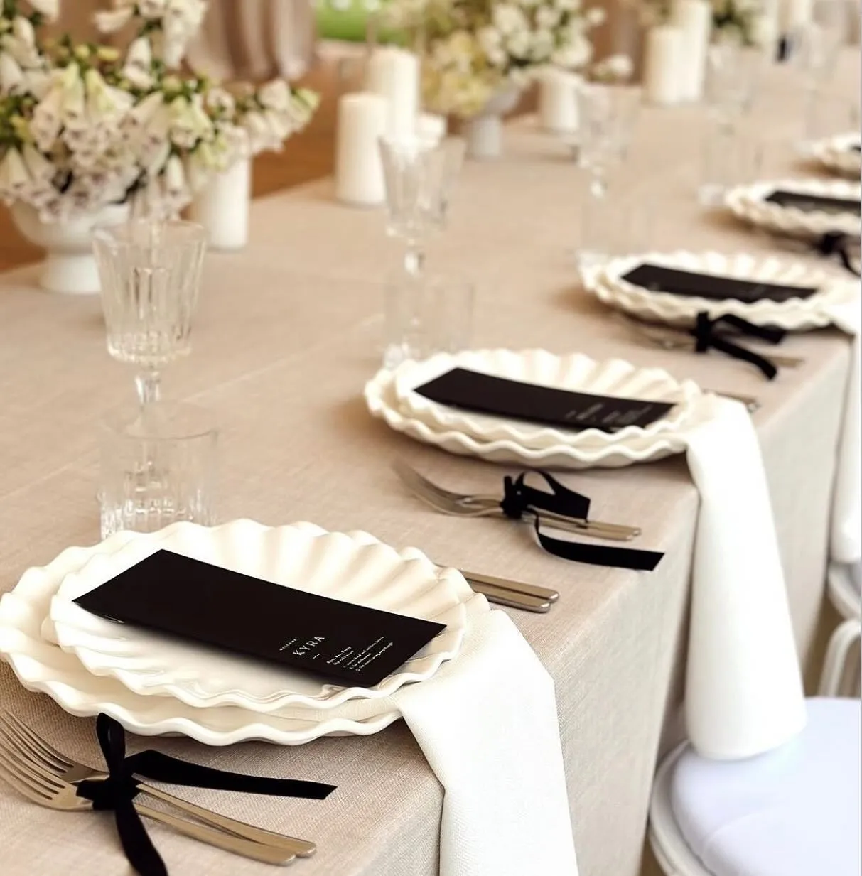 Beige natural  linen look rectangular tablecloth 300 cm by 150 cm for wedding and events