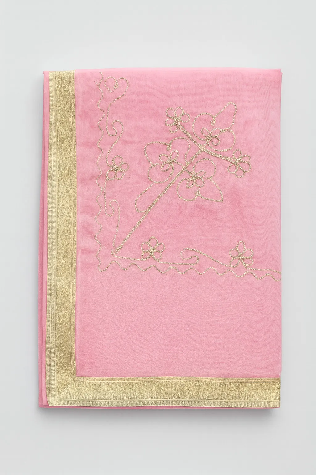 Pink Embroidered Indian Overlay