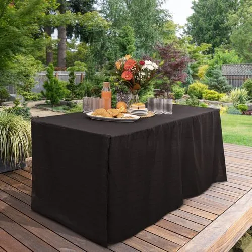 Black trestle table 6 ft fitted tablecloth for wedding and events 