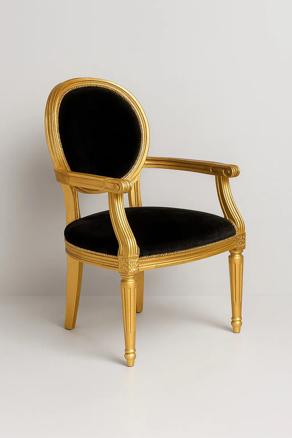 Gold & Black Velvet Chair