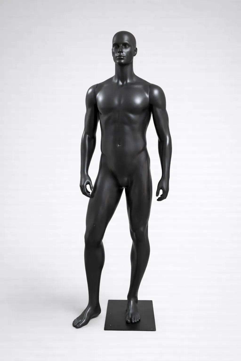 Full Body Male Mannequin – Black Fiberglass