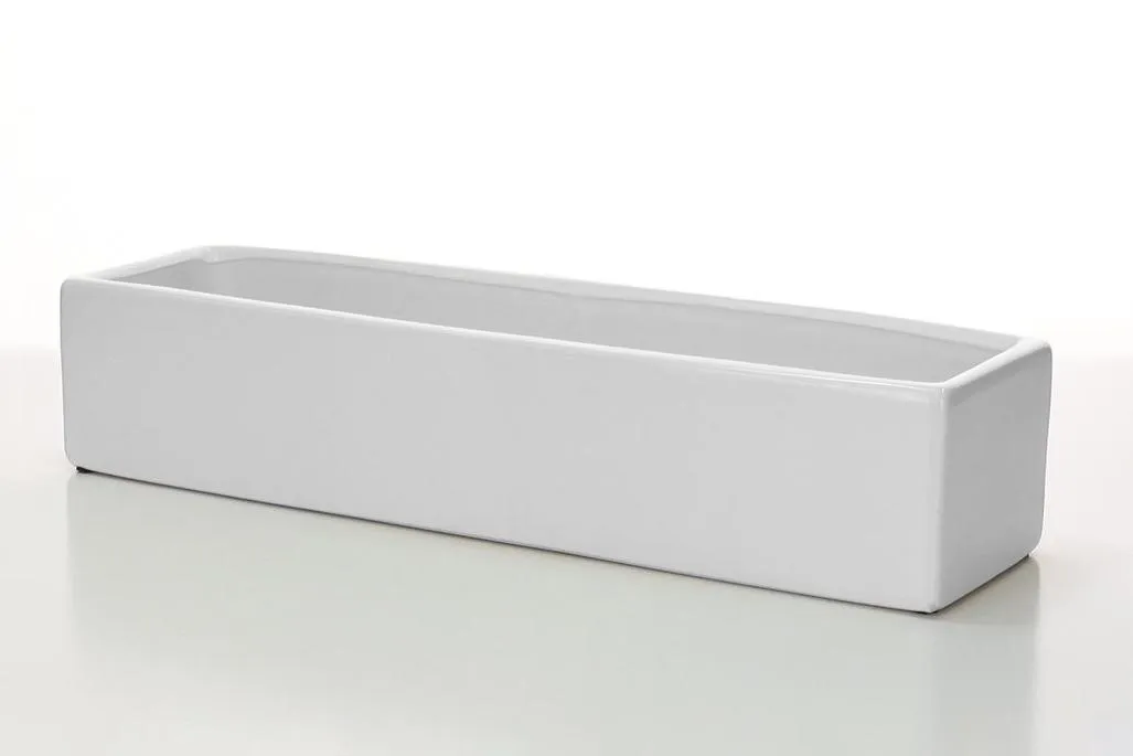 White rectangle vase 10H 49.5T 12B