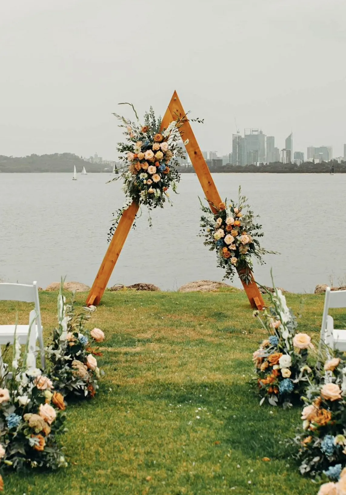 Wedding triangle tall wooden  arbour 