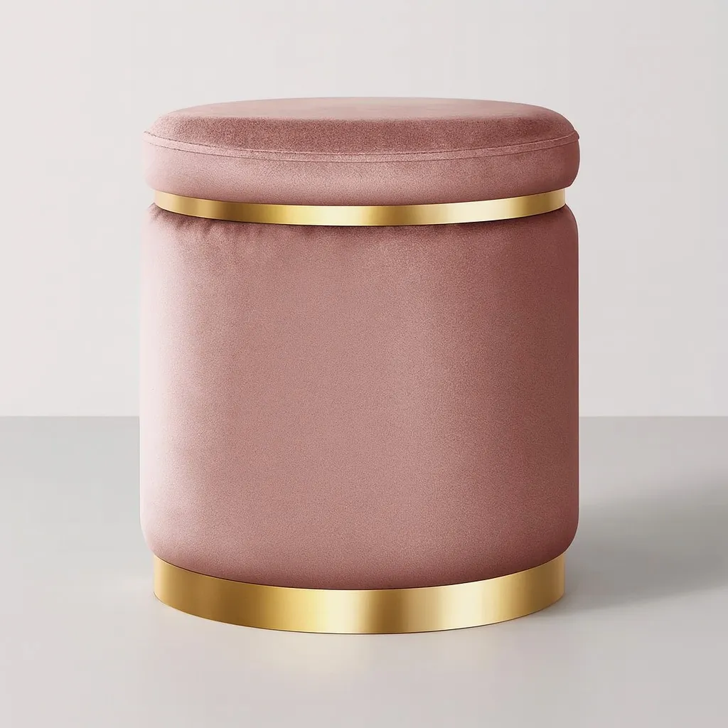Blush Pink Ottoman Side Table 