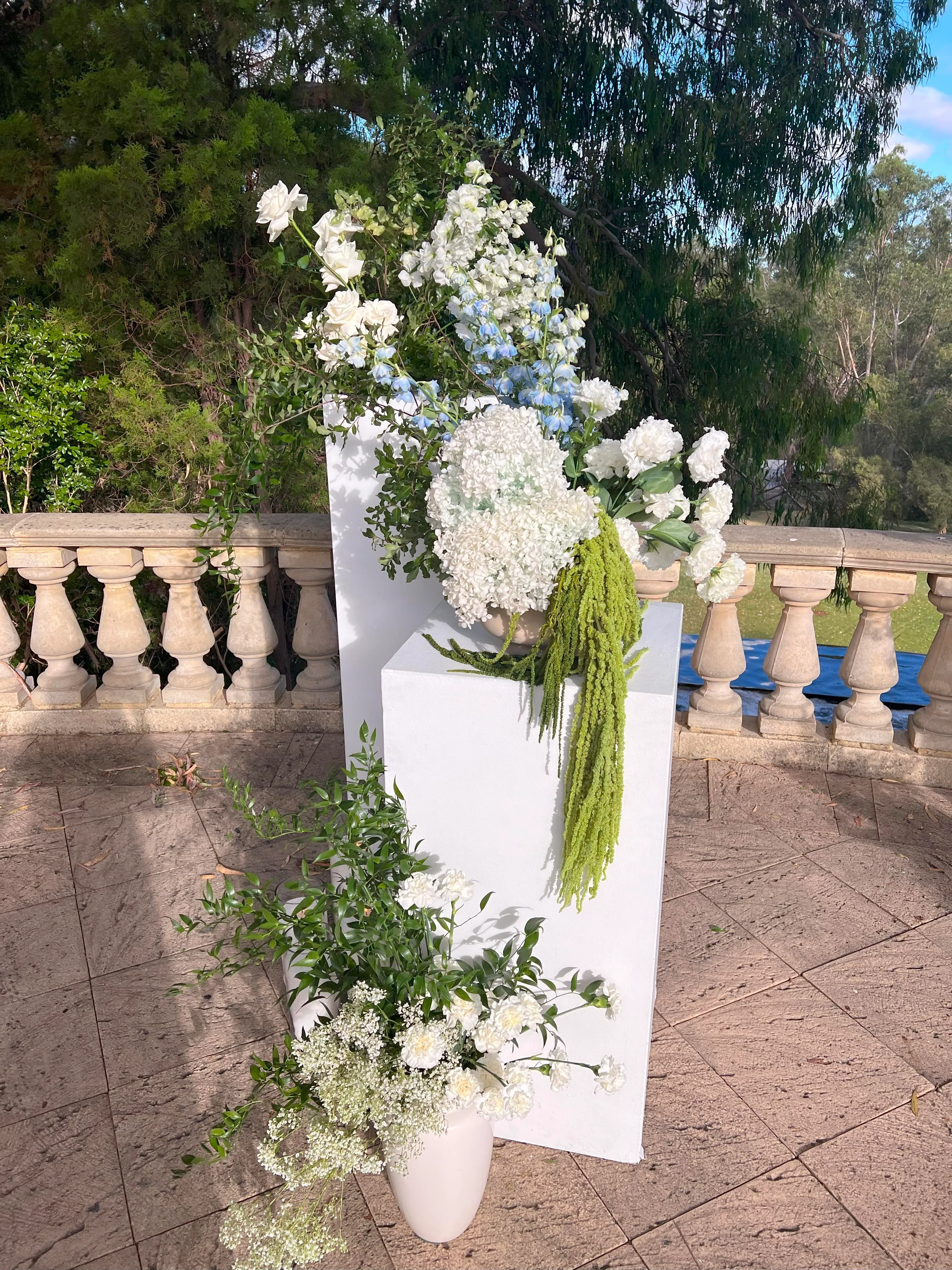 Wedding arbour set of plinths and flowers