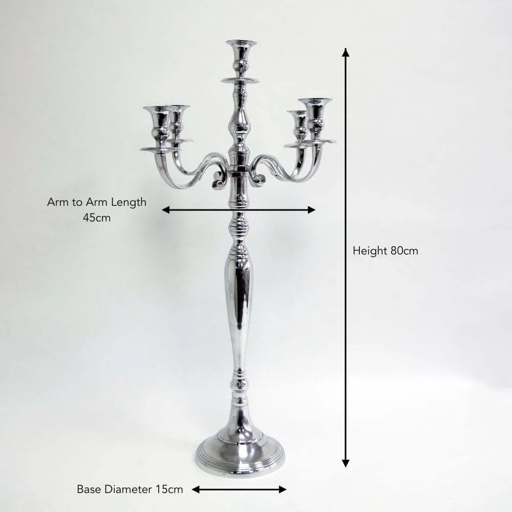 Silver Candelabra 3 Arms 40 cm 