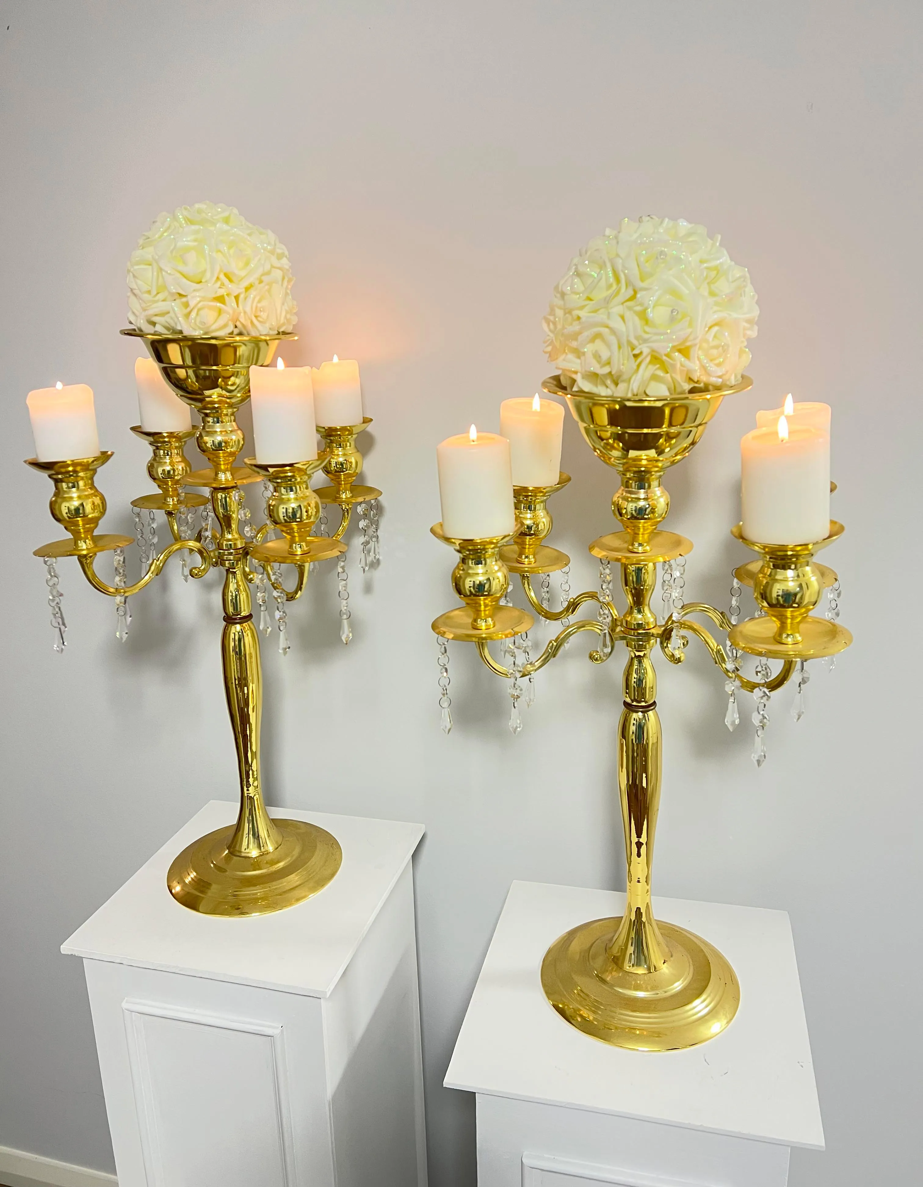 Flower rose ball 25 cm off-white