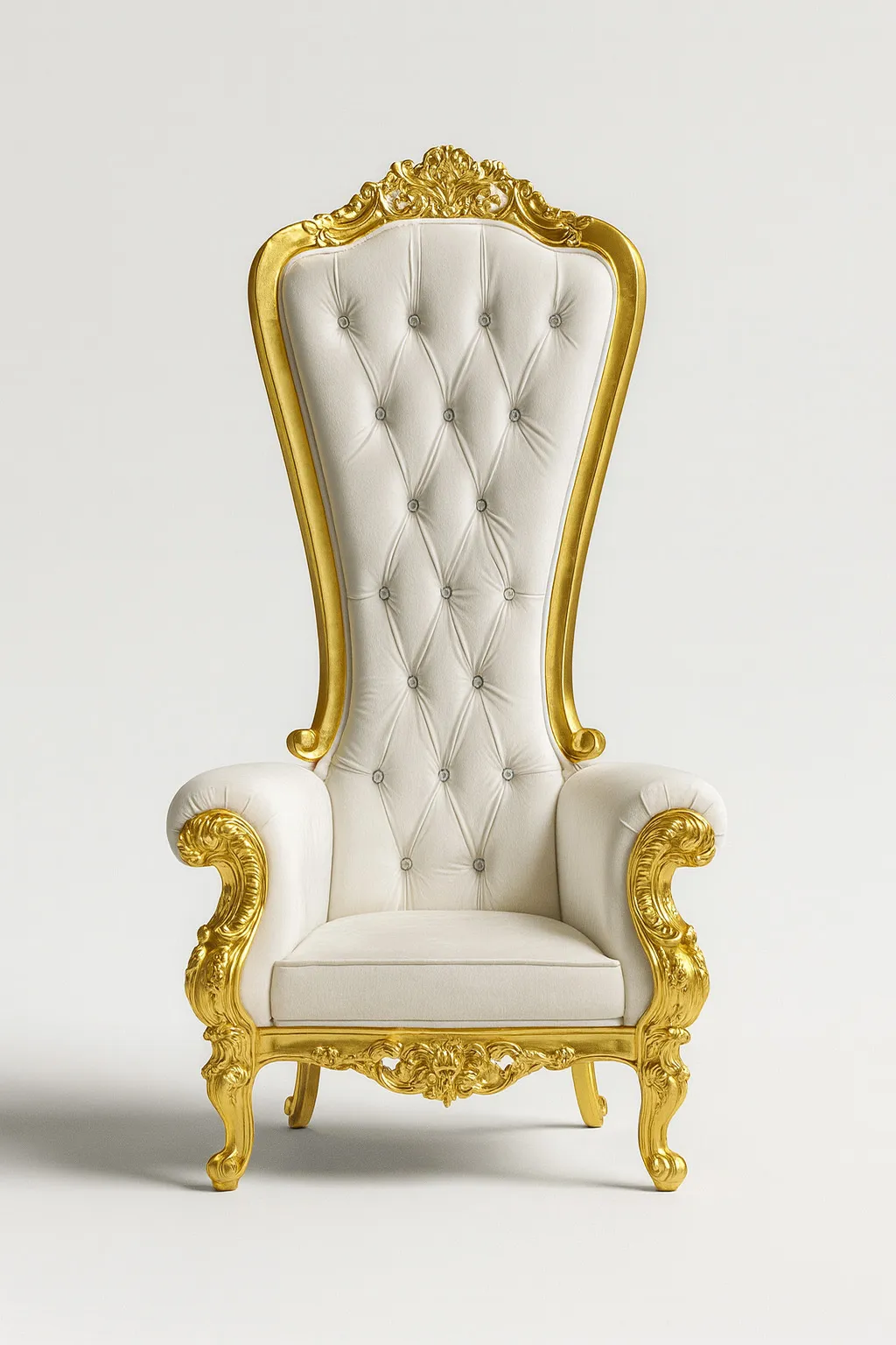 White and Gold Throne Chair