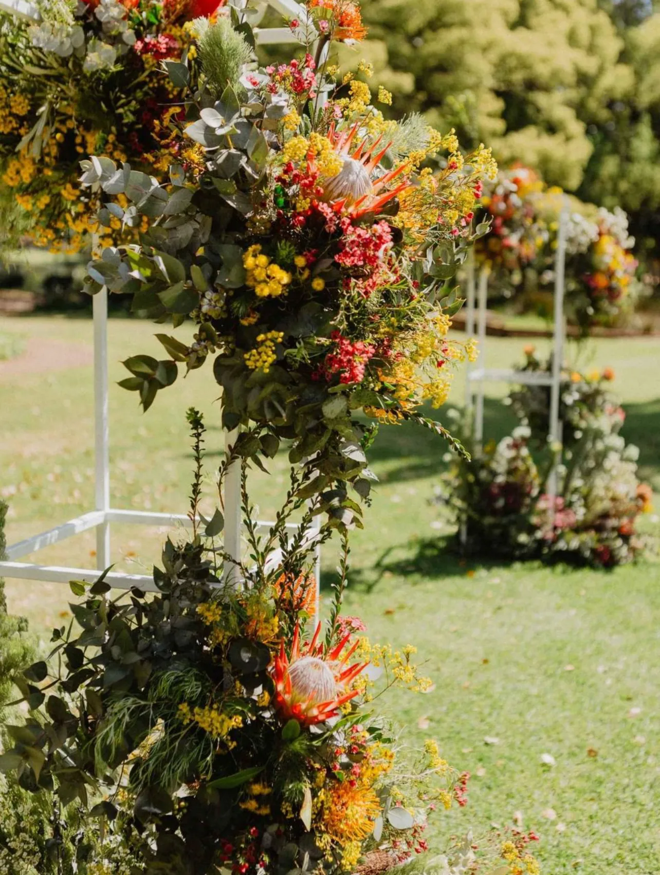 Wedding white plinth arbour set for hire and rental