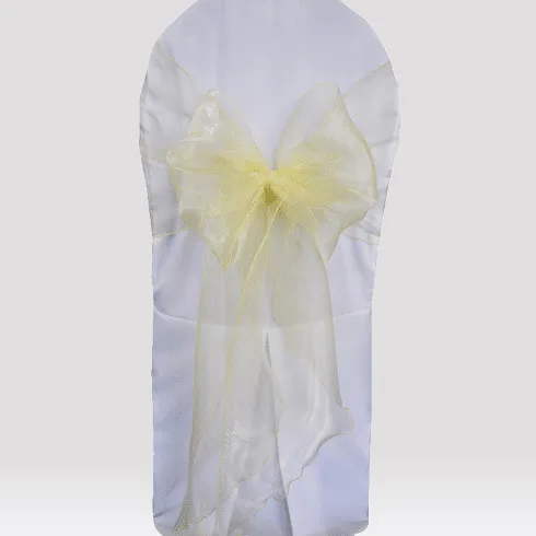 Ivory organza chair sashes chair bow ties ribbon for wedding, engagement, birthday party, reception, ceremony  decoration