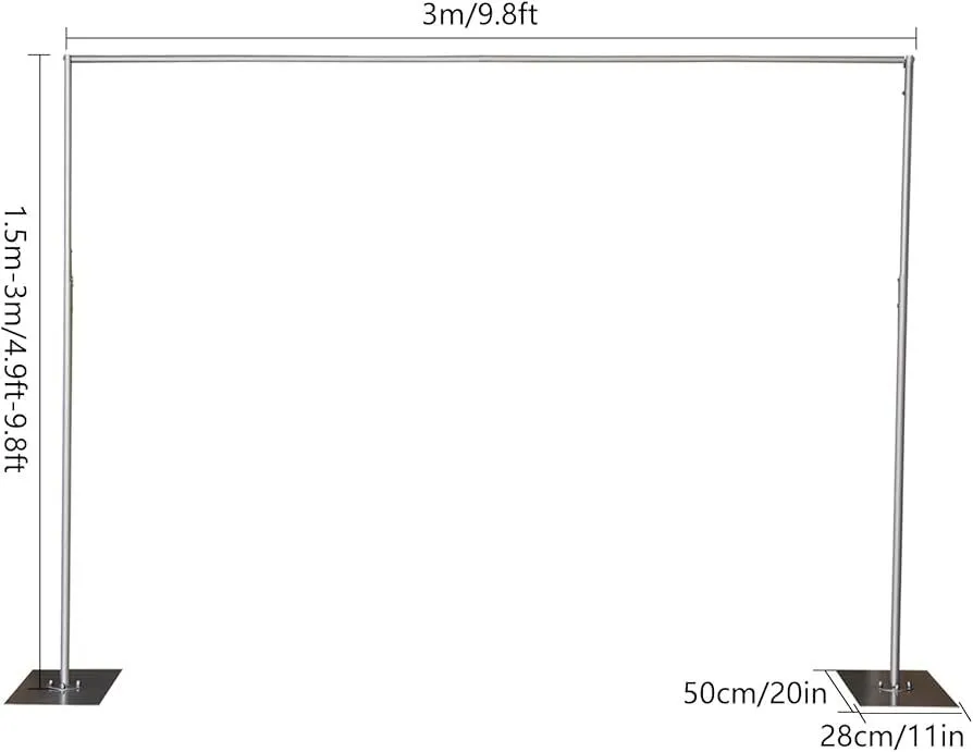 Backdrop stand and  white draping 3 m 