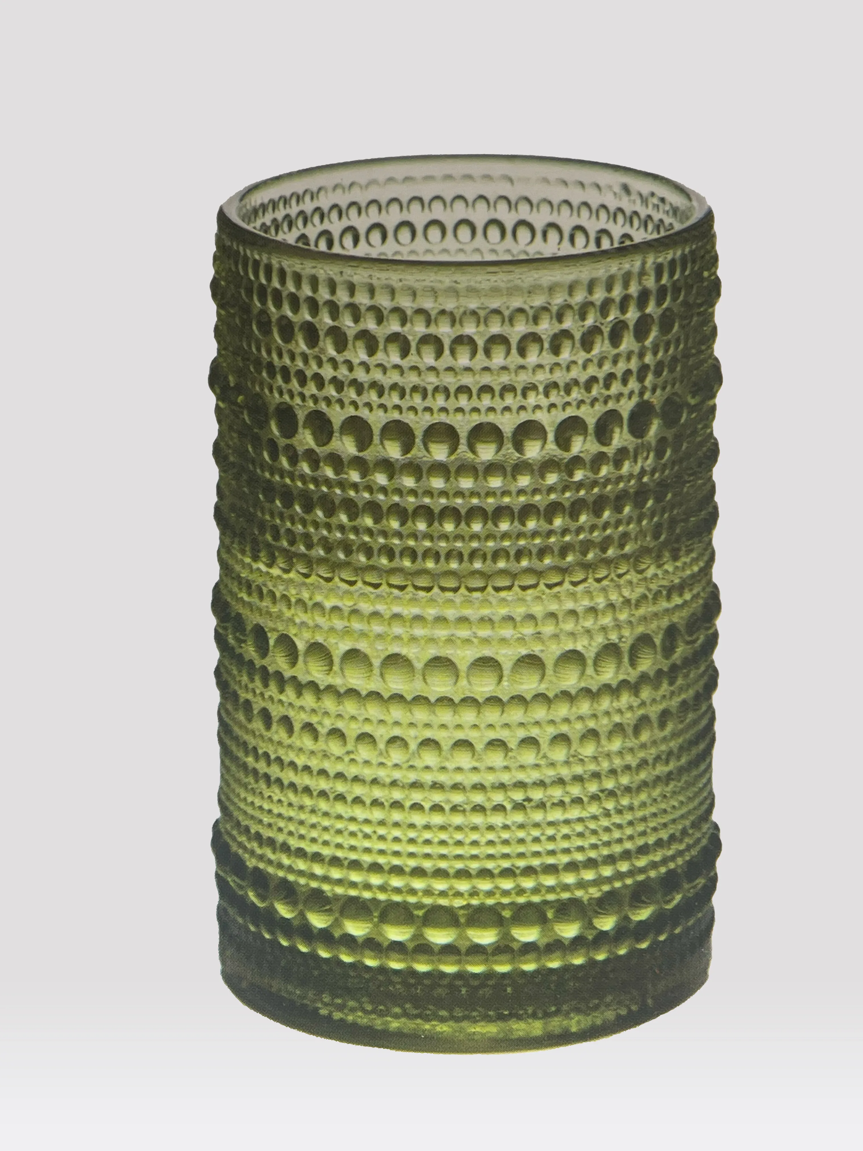 Tall ball glass heavy green