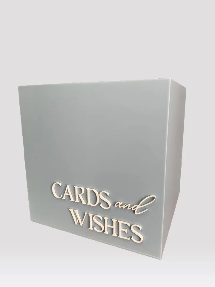 Wishing well acrylic matt eggshell blue  wishing well with acrylic decal Cards and Wishes